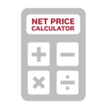 icon of net price calculator in grey